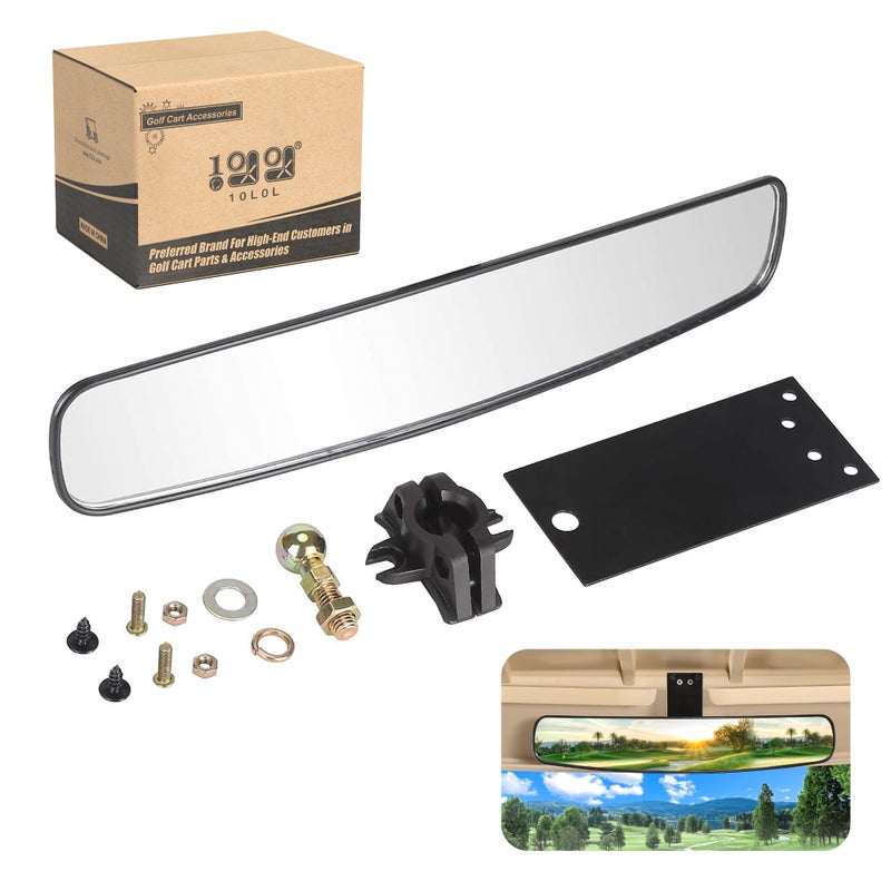 10L0L Universal Golf Cart Rear View Mirror 16.5" Extra Wide Panoramic 270 Degree for Yamaha EZGO Club Car - Image 1